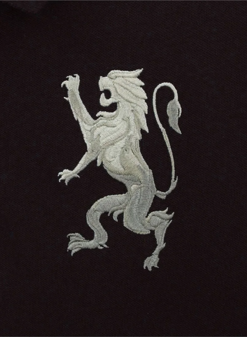 GIORDANO  Men’s Slim Fit 3D Lion CNY Lycra Pique Polo for Men | Best Price UAE